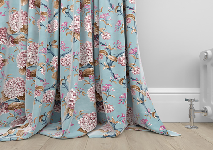 Bouquet Velvet, Cornflower - Made to Measure Curtain - Image 6